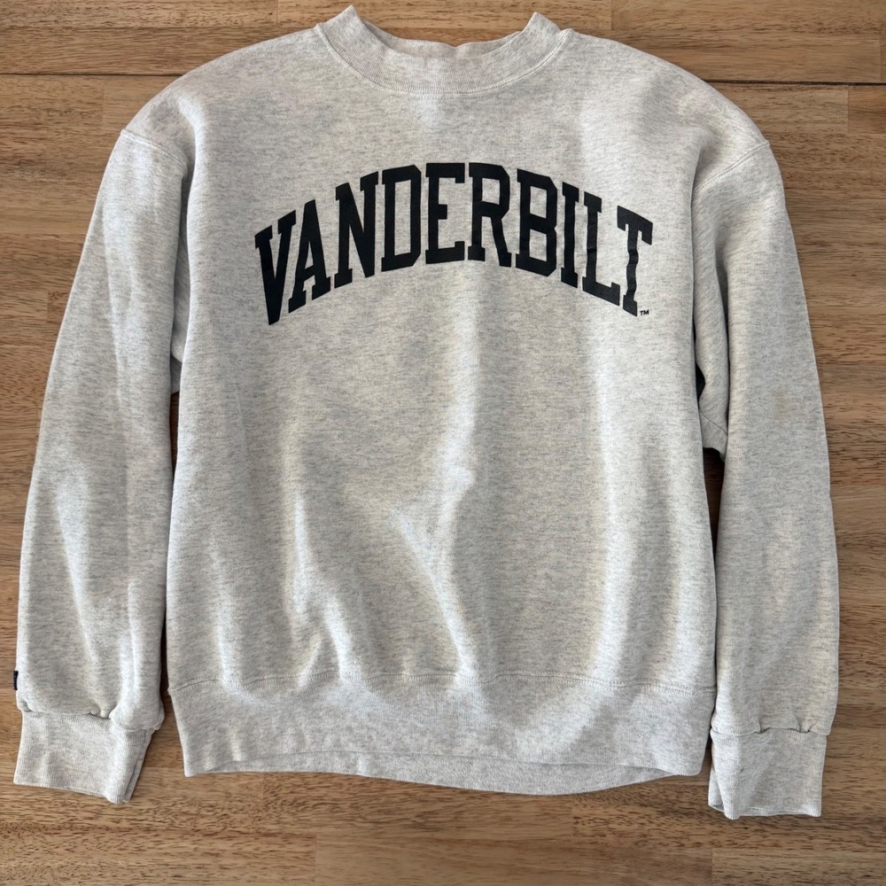 Vintage JanSport Vanderbilt University Sweatshirt Gray Made in USA Large